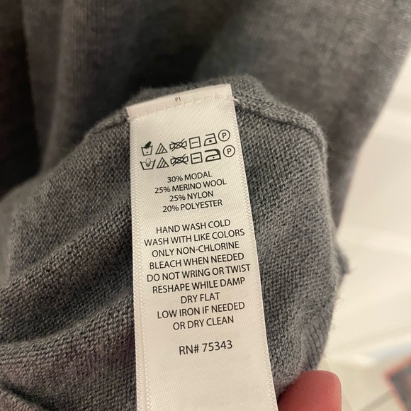 Tahari Gray Merino Wool Sweater Dress - Picture 3 of 9